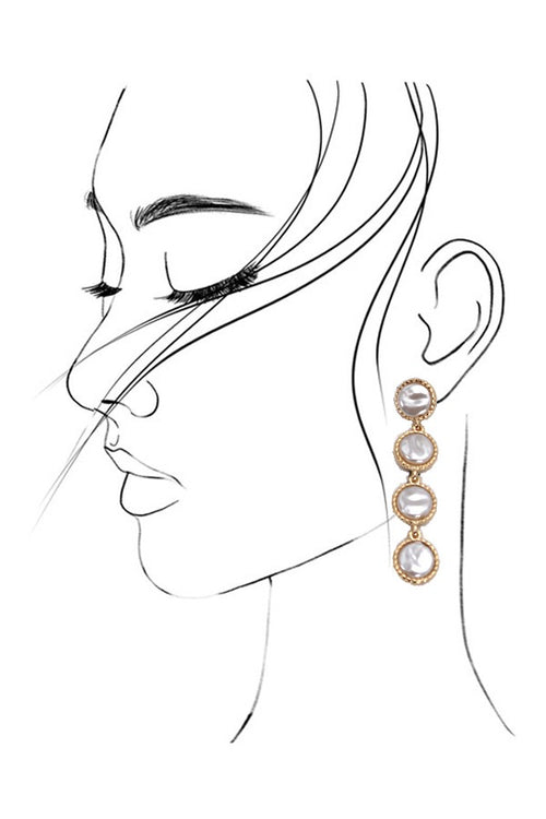Pearl Linear Post Earrings