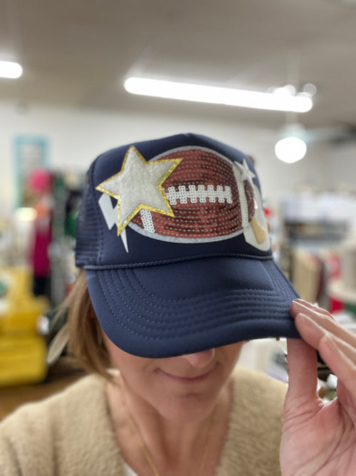 Navy Football Patch Trucker Hat