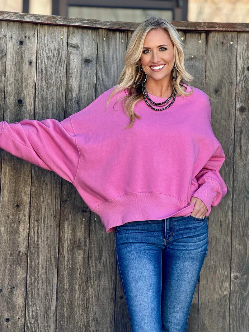 Piper Oversized Pink Sweatshirt