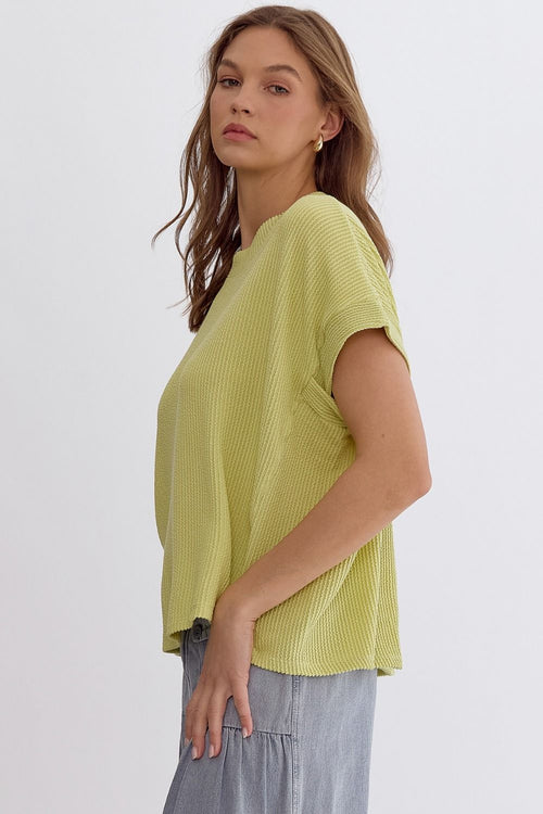 Lime Ribbed Top