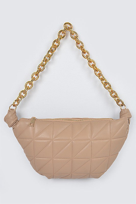 Quilted Chain Fanny Pack Purse