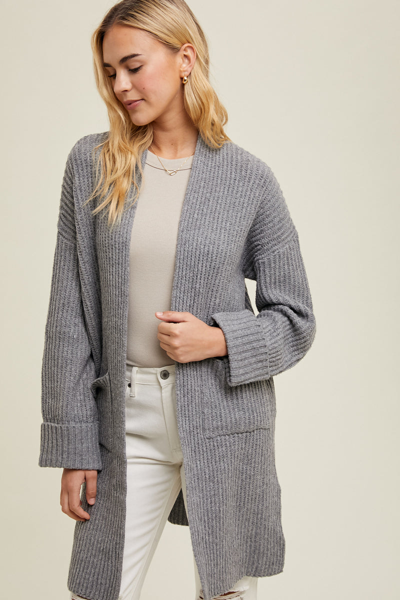 Brushed Ribbed Cardigan