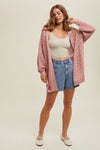 Pink Heathered Sweater Cardigan