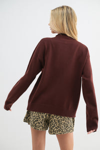 Bordeaux Mock Neck Sweater