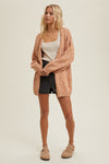 Camel Heathered Sweater Cardigan