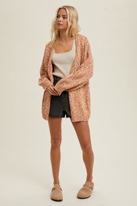 Camel Heathered Sweater Cardigan