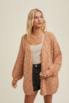 Camel Heathered Sweater Cardigan