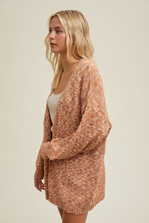 Camel Heathered Sweater Cardigan