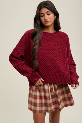 Wine Textured Sweater