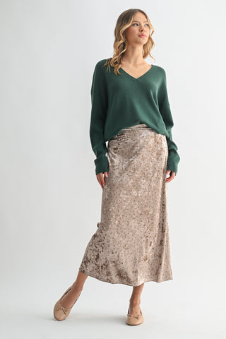 Champagne Velvet Ditsy Floral Skirt