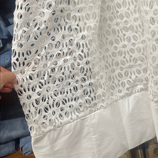 Aqua white lace Midi Dress L