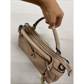 GUESS Ella girlfriend Beige Embossed Logo Satchel bag