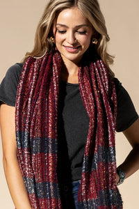 Plaid Oblong Scarf