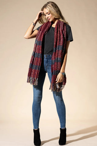 Plaid Oblong Scarf