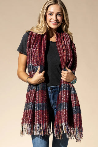 Plaid Oblong Scarf