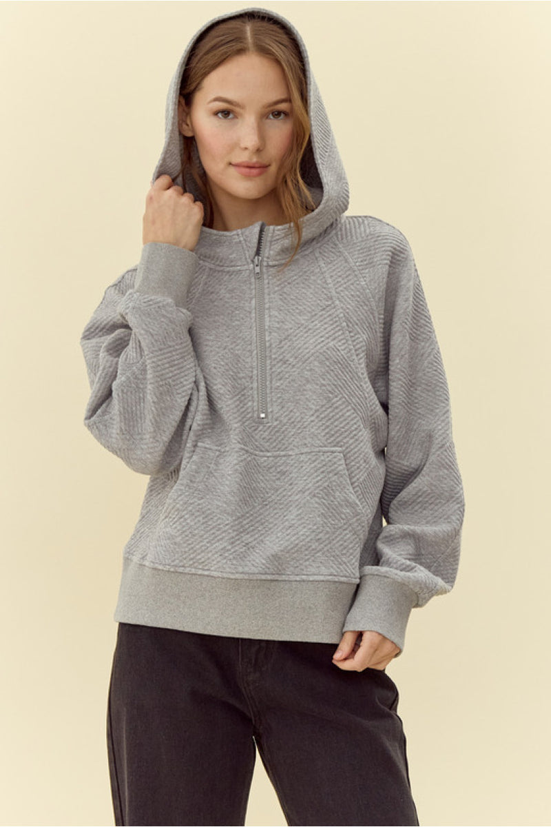 Textured Half Zip Hoodie