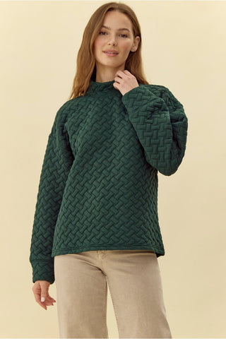 Hunter Green Textured Sweatshirt