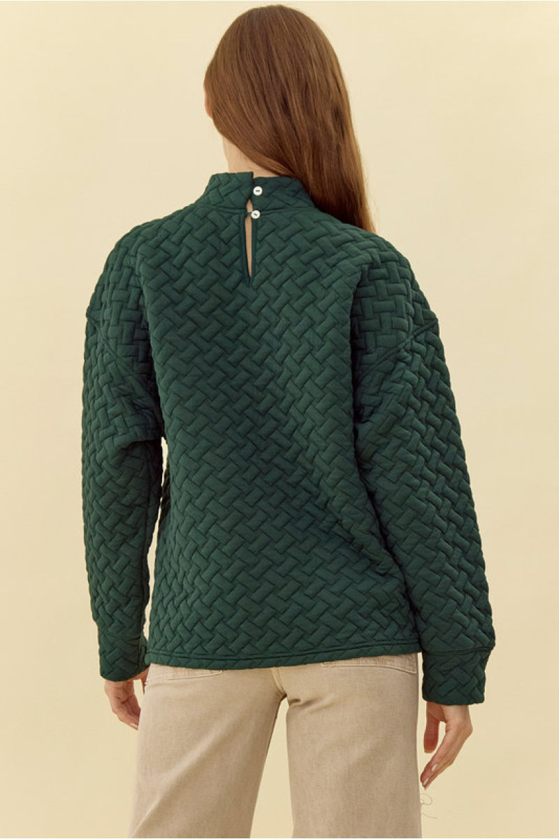 Hunter Green Textured Sweatshirt