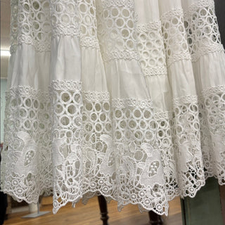 Aqua White Lace Cotton dress with Straps size S