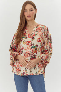 Ivory Floral Dolman Top