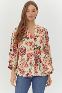 Ivory Floral Dolman Top