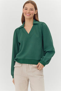 Hunter Green Textured Top