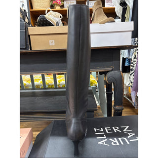 Naturalizer Black Leather Knee-High Boot with Kitten Heel W8 wide calf