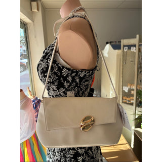Sam Edelman Cream Shoulder Bag with Gold Hardware