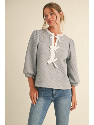 Heather Grey Textured Top