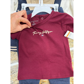 Tommy Hilfiger baby boy fleece hooded baseball jacket 3 piece set 12 months