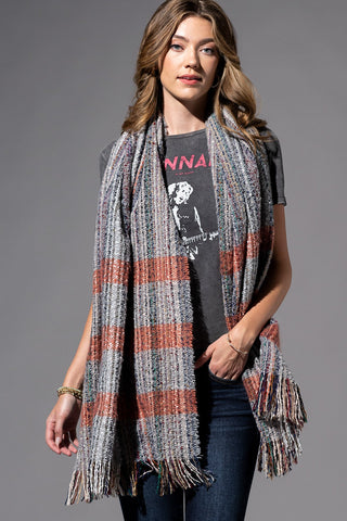 Plaid Oblong Scarf