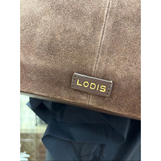 Lodis Brown Suede Shoulder Bag with Braided Detail
