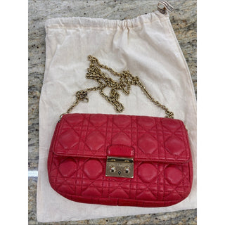 Dior Quilted lamb Leather Crossbody with Gold Chain bag
