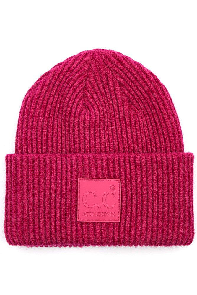 Ribbed Knit CC Beanie