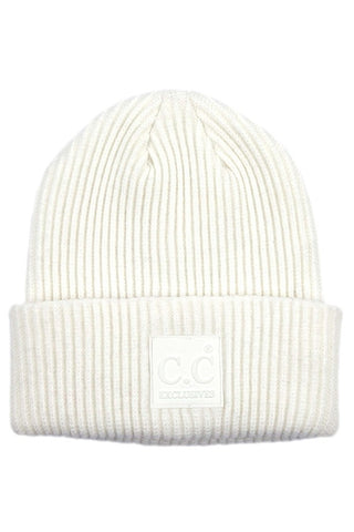 Ribbed Knit CC Beanie