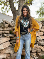Kate Mustard Knit Kimono