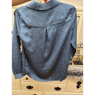 Aqua Blue sparkling Button-Down Shirt