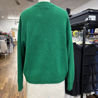 Aqua Cashmere Sweater Green V Neck Pullover