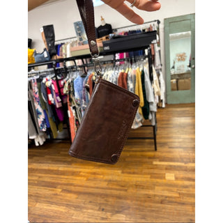 Old trend leather basswood clutch wallet