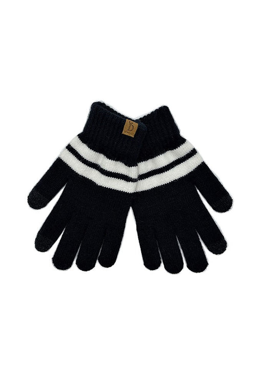 Soft Striped Knit Touch Gloves