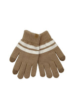 Soft Striped Knit Touch Gloves