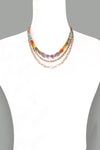 Multi Color Bead & Chain Necklace