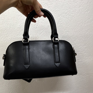 Steve Madden Black Small Satchel Top Handle Zip Bag w Coin Purse Charm
