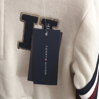 Tommy Hilfiger Cream Hoodie and Maroon Pants Set new 12 months