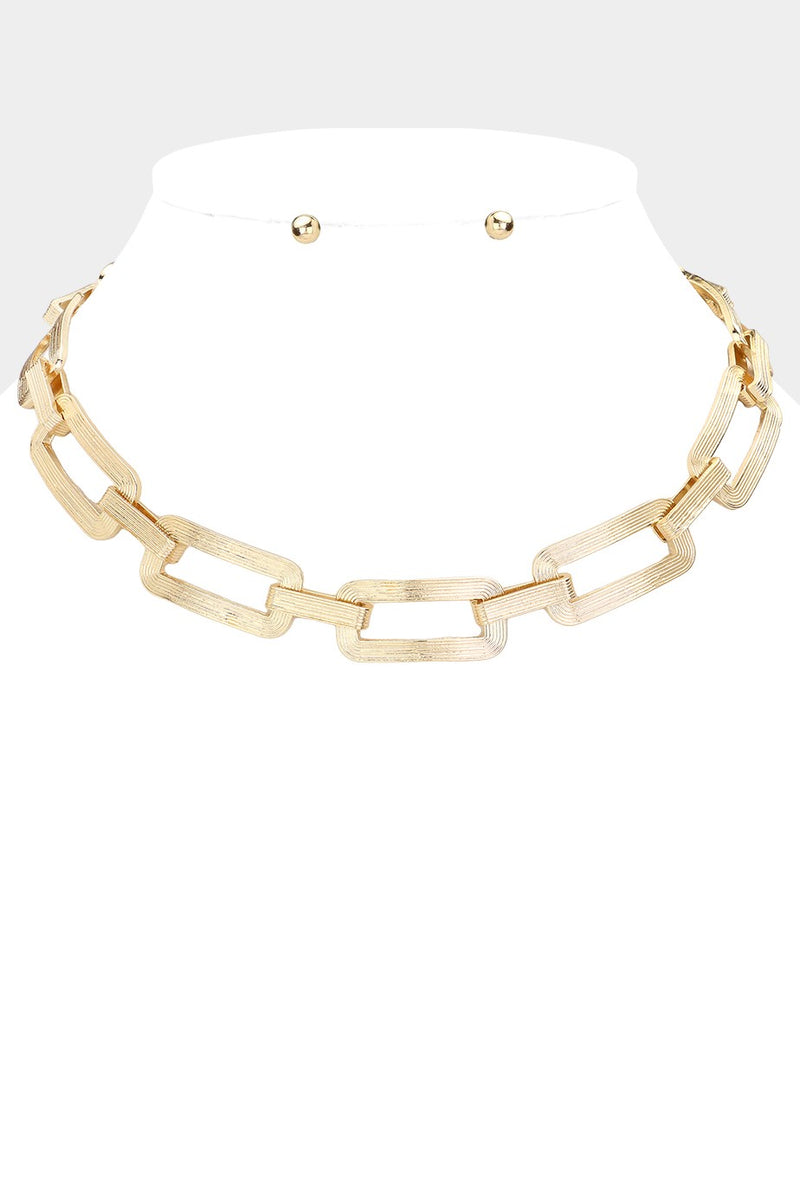 Square Chain Link Necklace