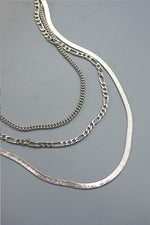 Silver Herringbone Layered Necklace