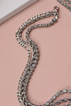 Rhinestone Rope Silver Necklace