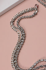 Rhinestone Rope Silver Necklace