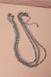 Rhinestone Rope Silver Necklace