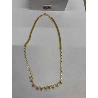 Disney Gold-Tone Necklace with Clear Zircon Drops